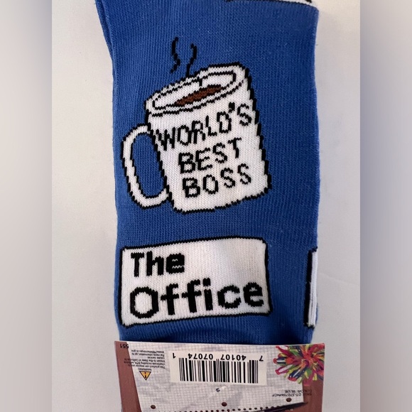 Unisex Adult The Office Socks, Worlds best  boss Blue NEW - Picture 5 of 6